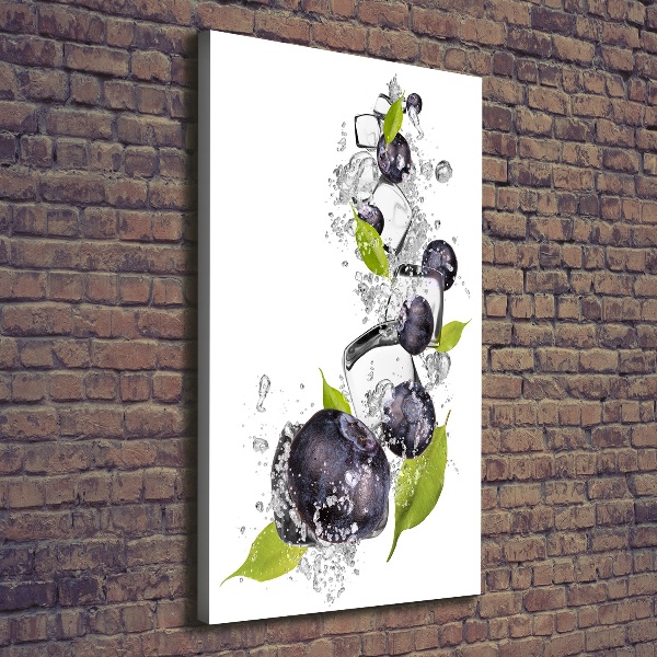 Fotografía en lienzo vertical Bayas y hielo