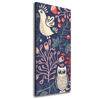 Fotografía en lienzo vertical Gallo gallina búho