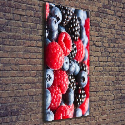 Cuadro canvas decorativo para salón vertical Frutos del bosque