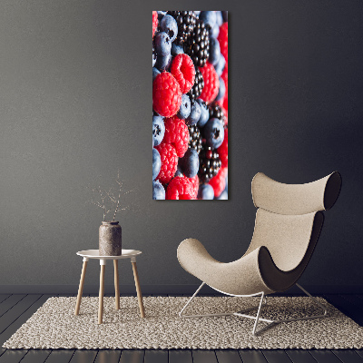Cuadro canvas decorativo para salón vertical Frutos del bosque