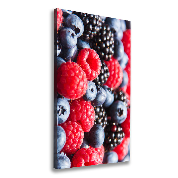 Cuadro canvas decorativo para salón vertical Frutos del bosque