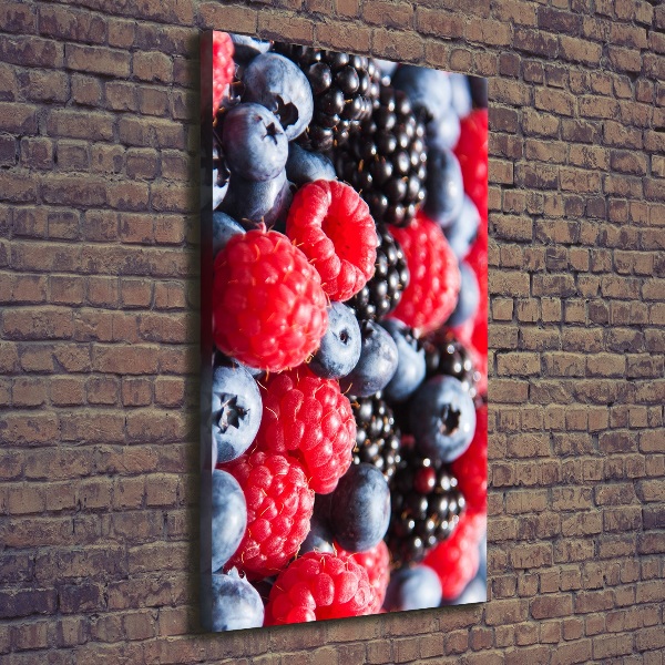 Cuadro canvas decorativo para salón vertical Frutos del bosque