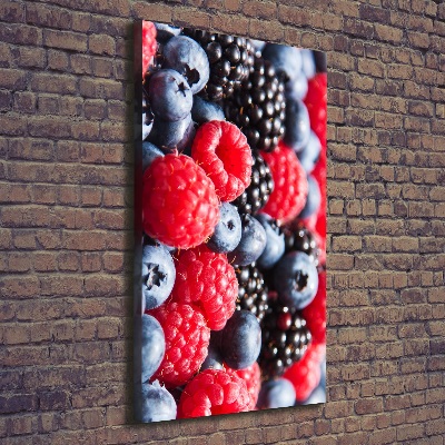Cuadro canvas decorativo para salón vertical Frutos del bosque