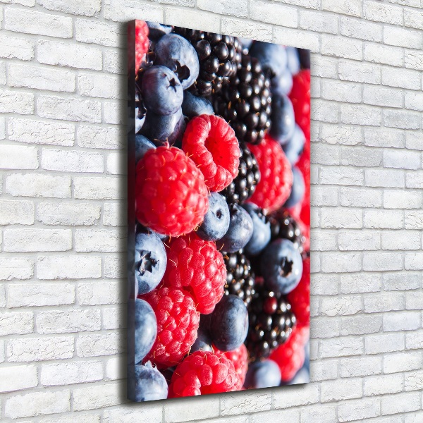 Cuadro canvas decorativo para salón vertical Frutos del bosque
