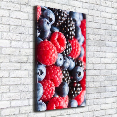 Cuadro canvas decorativo para salón vertical Frutos del bosque