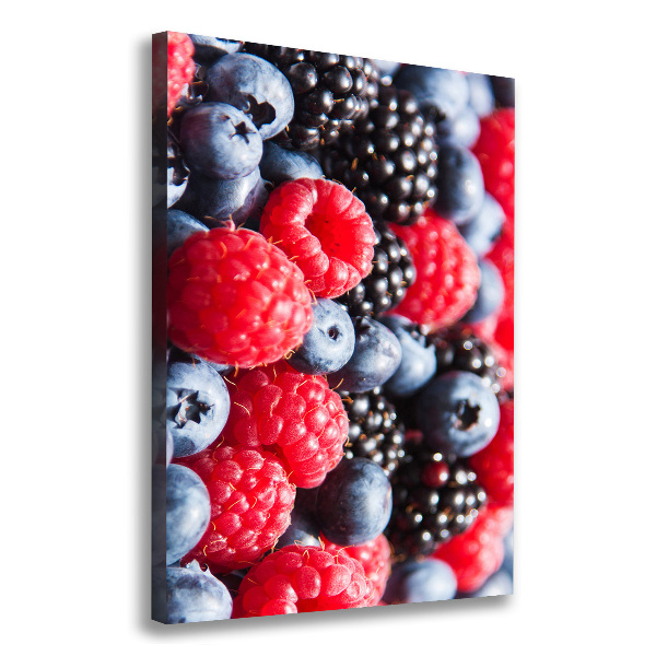 Cuadro canvas decorativo para salón vertical Frutos del bosque