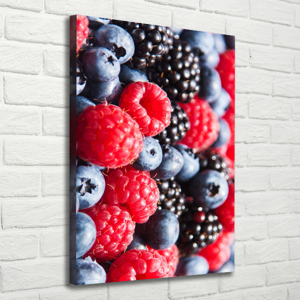 Cuadro canvas decorativo para salón vertical Frutos del bosque