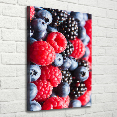 Cuadro canvas decorativo para salón vertical Frutos del bosque