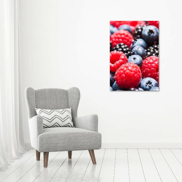 Cuadro canvas decorativo para salón vertical Frutos del bosque