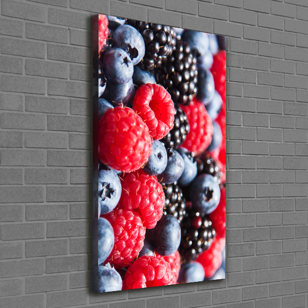 Cuadro canvas decorativo para salón vertical Frutos del bosque