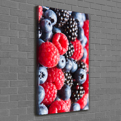 Cuadro canvas decorativo para salón vertical Frutos del bosque