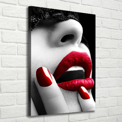 Fotografía en lienzo vertical Máscara de encaje