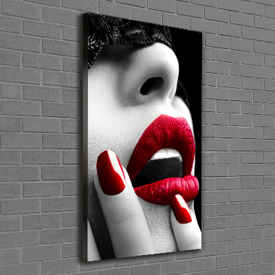 Fotografía en lienzo vertical Máscara de encaje