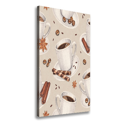 Fotografía en lienzo vertical Una taza de café