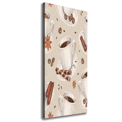 Fotografía en lienzo vertical Una taza de café