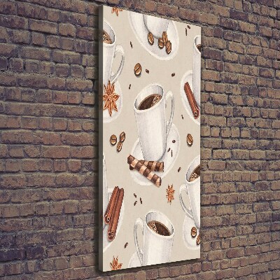 Fotografía en lienzo vertical Una taza de café