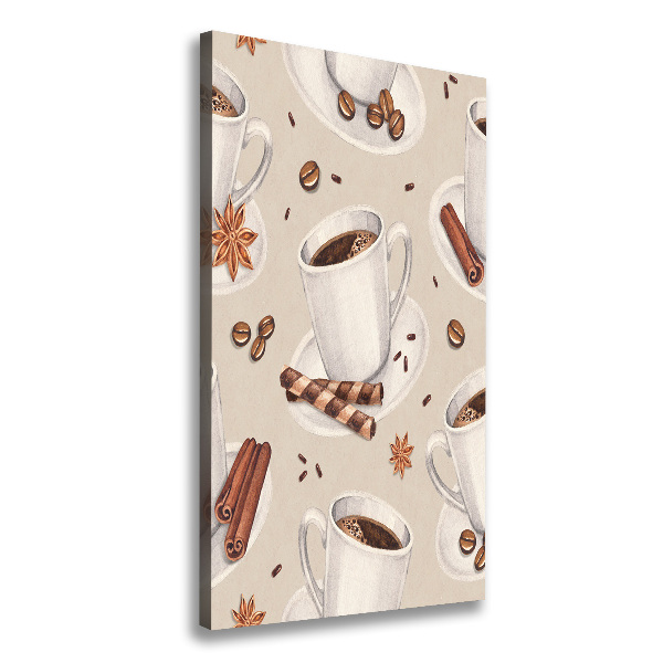 Fotografía en lienzo vertical Una taza de café