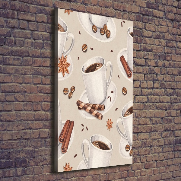 Fotografía en lienzo vertical Una taza de café