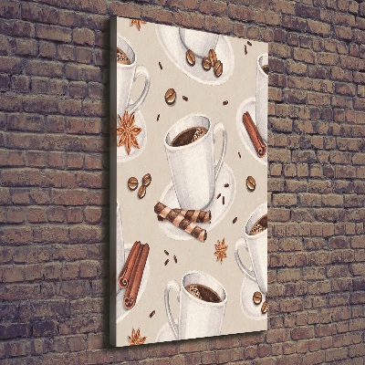 Fotografía en lienzo vertical Una taza de café