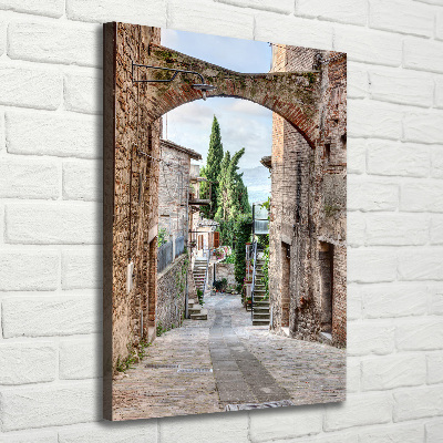 Fotografía en lienzo vertical calles italianas