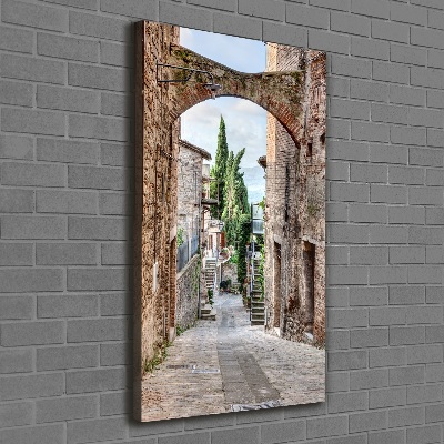 Fotografía en lienzo vertical calles italianas