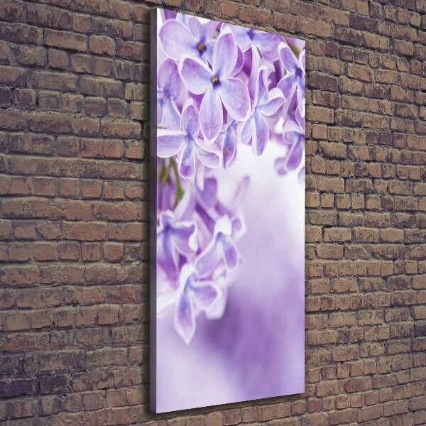 Fotografía en lienzo vertical flores lilas