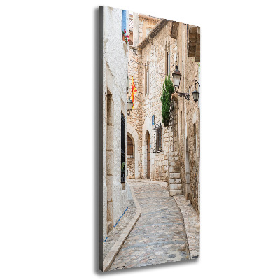 Cuadro canvas decorativo para salón vertical Calles en España