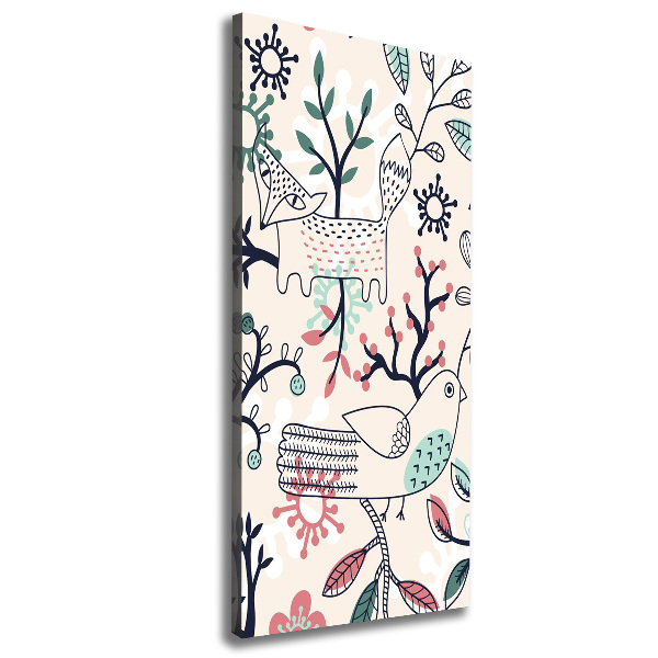 Foto obraz na płótnie pionowy Zwierzęta i kwiaty