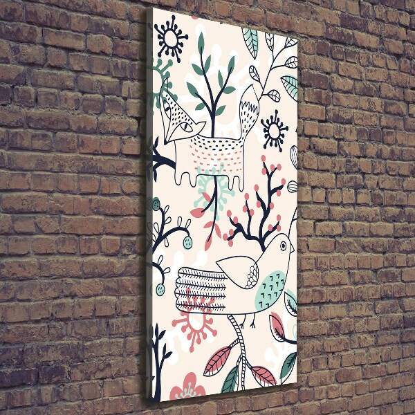Impresión en lienzo vertical Animales y flores