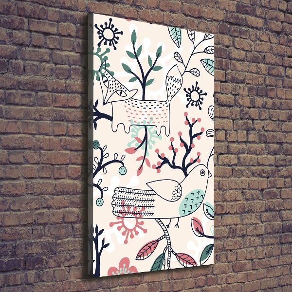 Impresión en lienzo vertical Animales y flores
