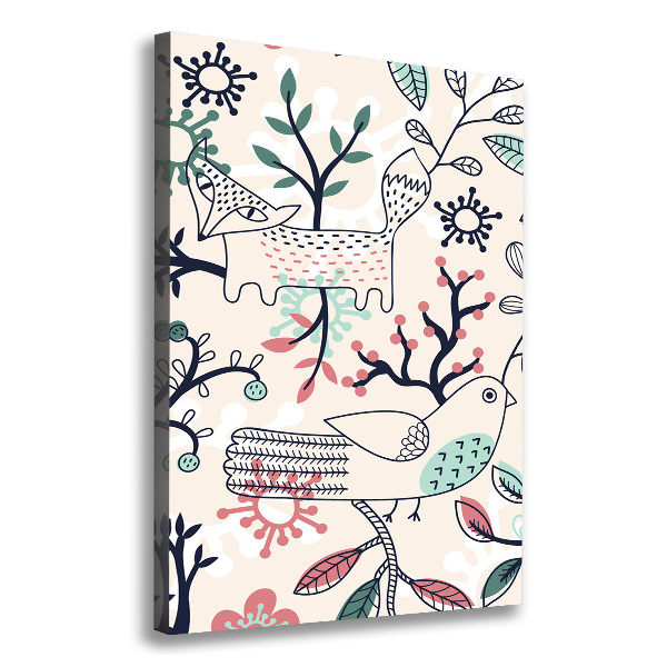 Impresión en lienzo vertical Animales y flores