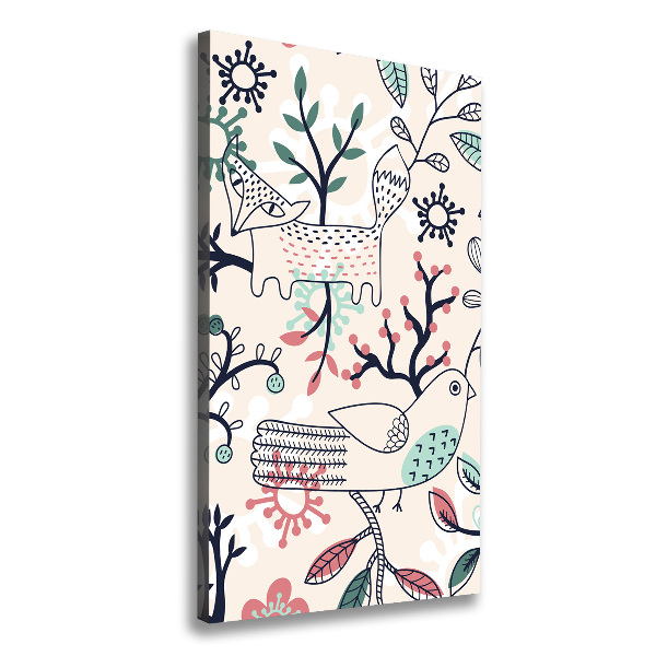 Impresión en lienzo vertical Animales y flores