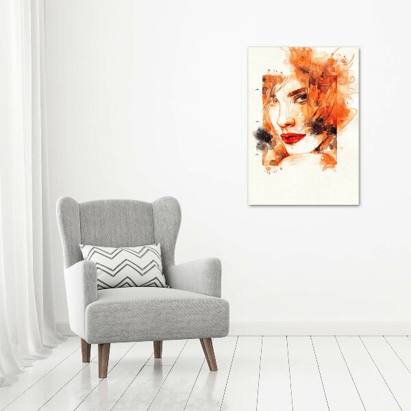 Cuadro canvas decorativo para salón vertical Mujer abstracta