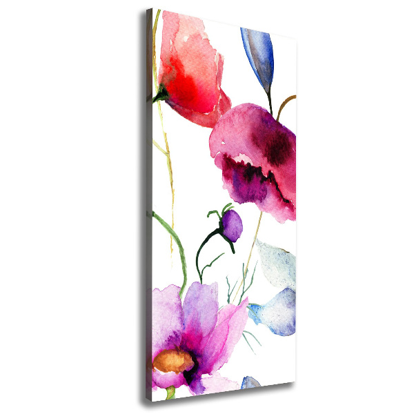 Fotografía en lienzo vertical Amapolas