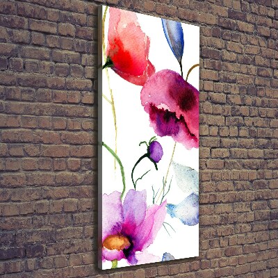 Fotografía en lienzo vertical Amapolas