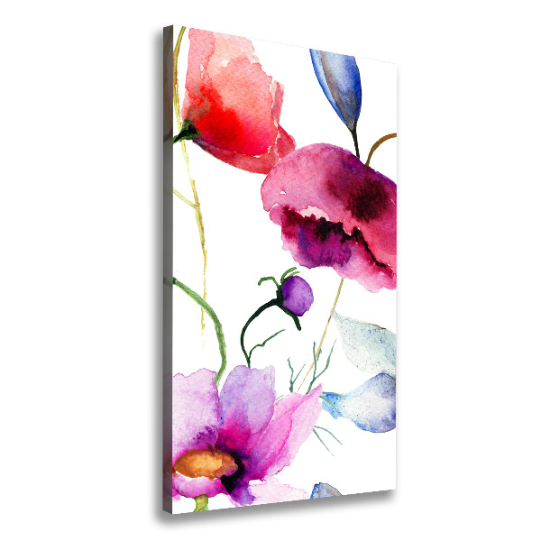 Fotografía en lienzo vertical Amapolas
