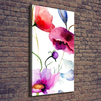 Fotografía en lienzo vertical Amapolas