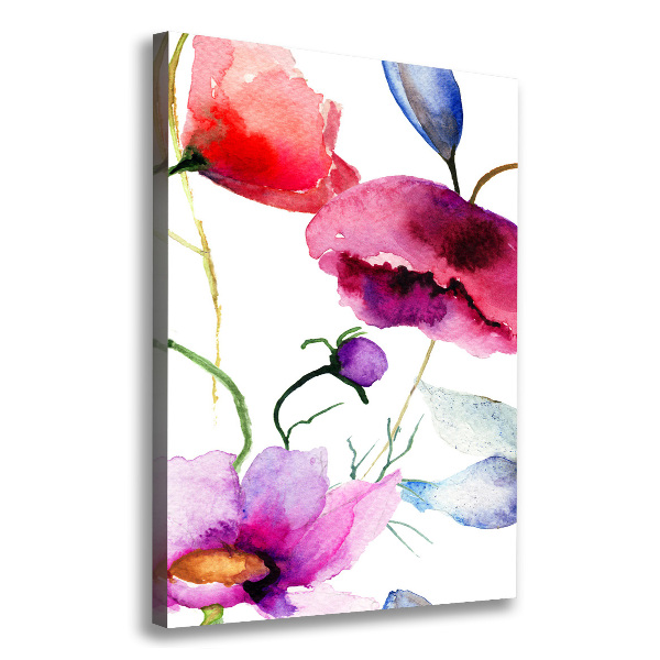 Fotografía en lienzo vertical Amapolas