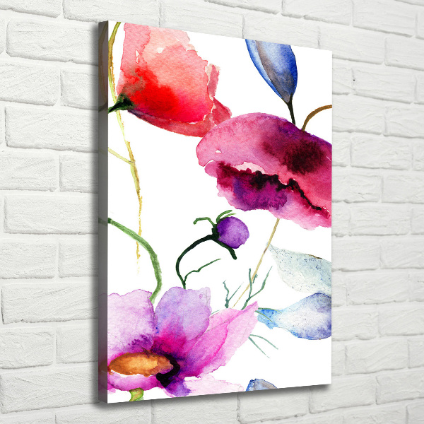 Fotografía en lienzo vertical Amapolas