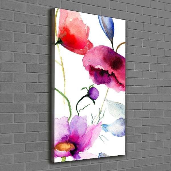 Fotografía en lienzo vertical Amapolas