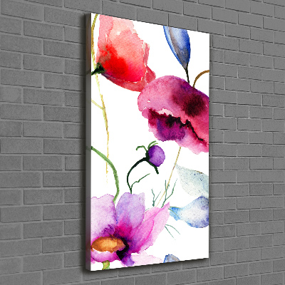 Fotografía en lienzo vertical Amapolas