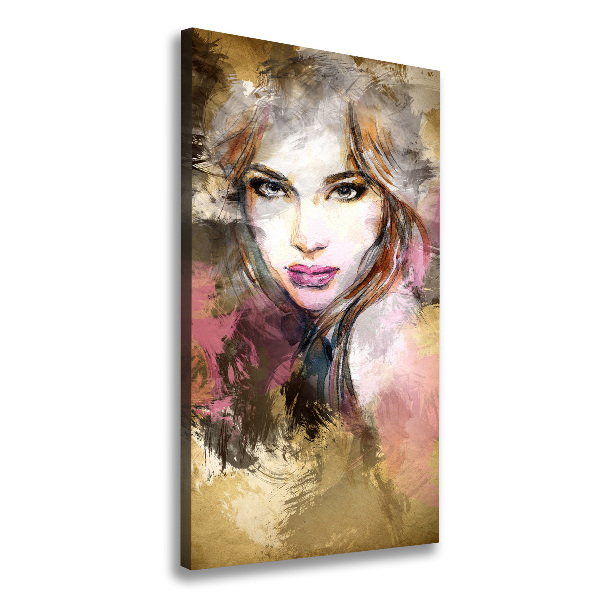 Cuadro canvas decorativo para salón vertical Mujer abstracta