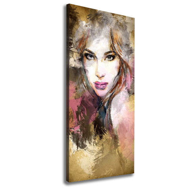 Cuadro canvas decorativo para salón vertical Mujer abstracta