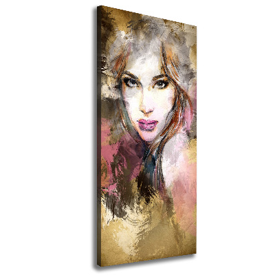 Cuadro canvas decorativo para salón vertical Mujer abstracta