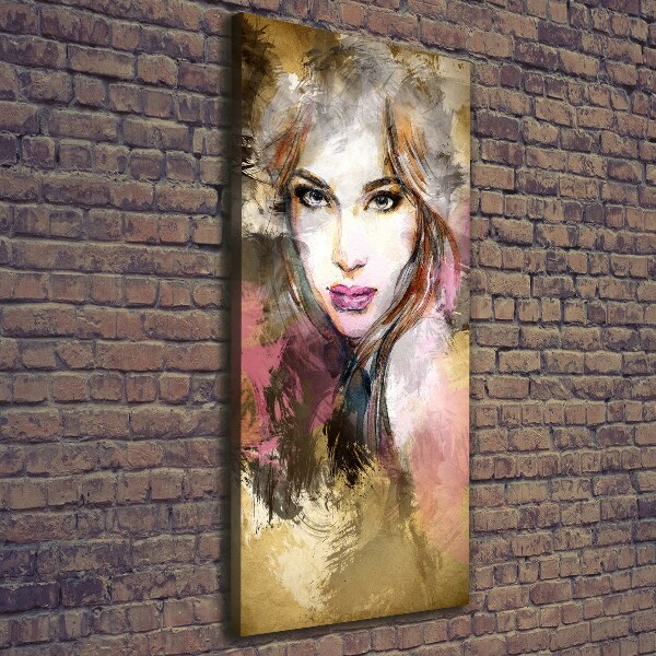 Cuadro canvas decorativo para salón vertical Mujer abstracta