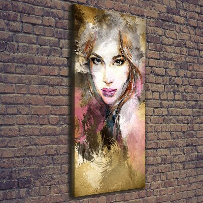 Cuadro canvas decorativo para salón vertical Mujer abstracta