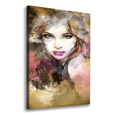 Cuadro canvas decorativo para salón vertical Mujer abstracta