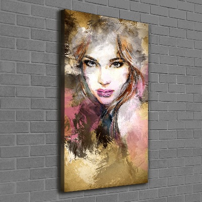 Cuadro canvas decorativo para salón vertical Mujer abstracta