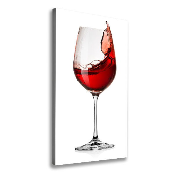Cuadro canvas decorativo para salón vertical Vino tinto