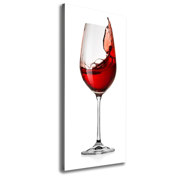 Cuadro canvas decorativo para salón vertical Vino tinto